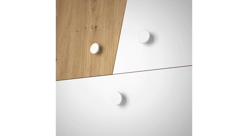 Stylefy Narin Table de bureau II Chêne Artisan Décor Blanc mat