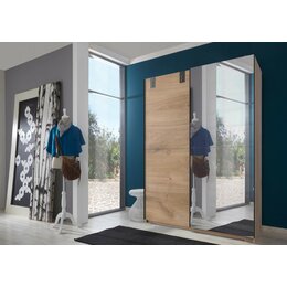 Stylefy Toronto Armoire a portes coulissantes II Aspect chene a planches Graphite