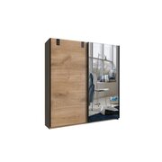 Stylefy Toronto Armoire a portes coulissantes IV Aspect chene a planches Graphite