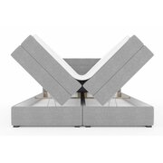 Stylefy Dante Lit boxspring Tissu structure INARI Beige à ressorts bonnell 140x200 cm
