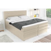 Stylefy Dante Lit boxspring Cuir synthétique MADRYT Champagne à ressorts bonnell 140x200 cm