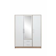 Stylefy Egon Armoire II Chêne Sonoma Blanc brillant avec