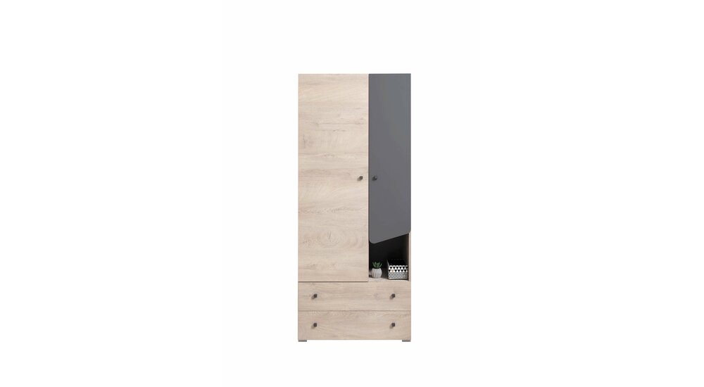 Stylefy Japan Armoire-penderie III Chêne Anthracite