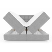 Stylefy Leonhard Lit boxspring Tissu structuré INARI Menthe 180x200 cm à ressorts ensachés