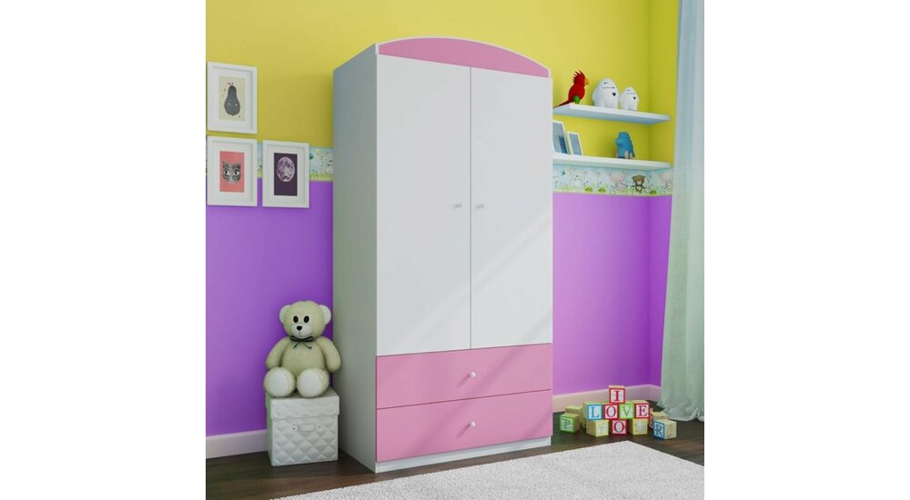Stylefy Dreams Armoire-penderie Blanc Rose