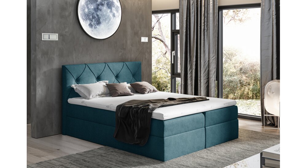 Stylefy Arian Lit boxspring 160x200 cm Turquoise
