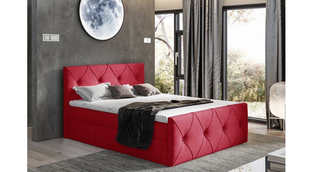 Stylefy Arian Lux Lit boxspring 120x200 cm Rouge