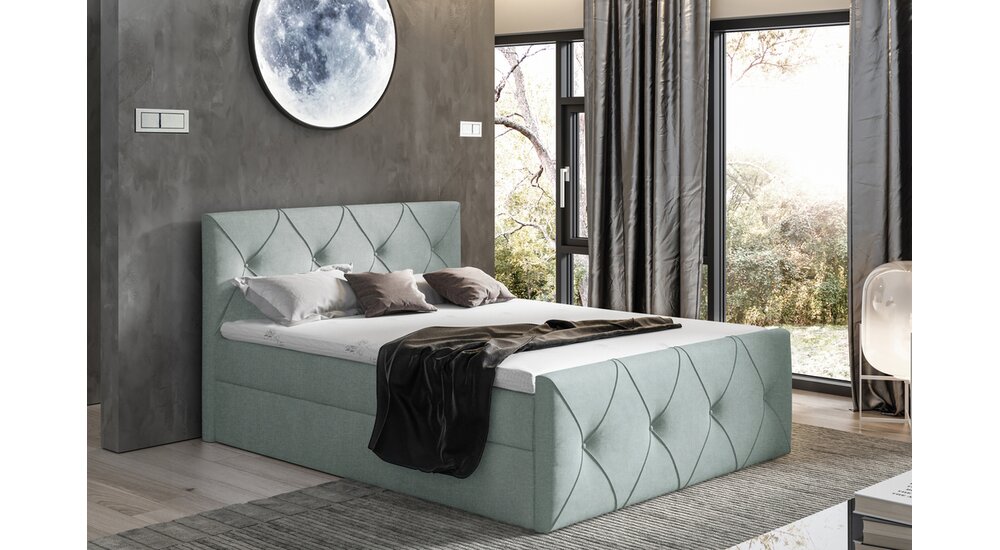 Stylefy Arian Lux Lit boxspring 120x200 cm Gris