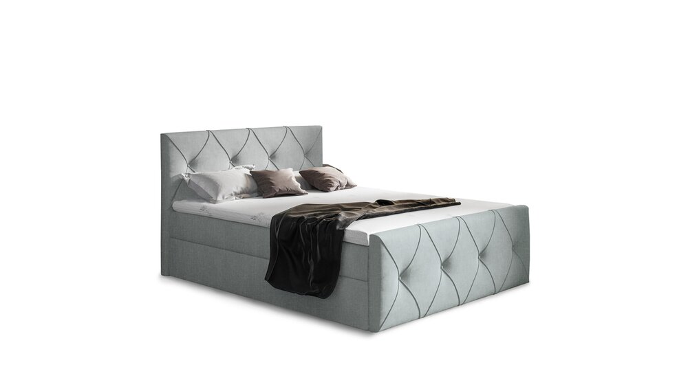 Stylefy Arian Lux Lit boxspring 160x200 cm Gris