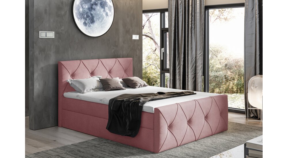 Stylefy Arian Lux Lit boxspring 200x200 cm Violet
