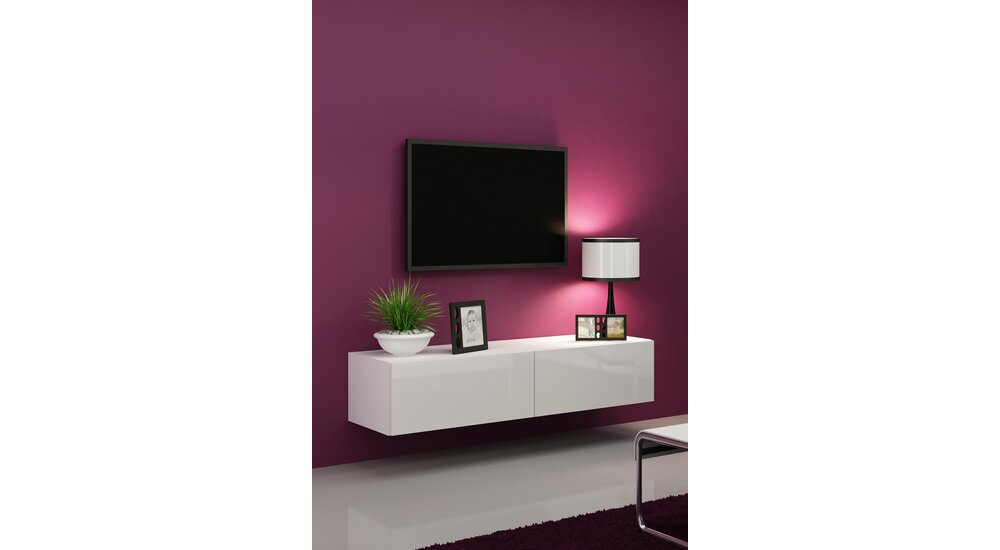 Stylefy VAGO Meuble TV 140 cm Blanc