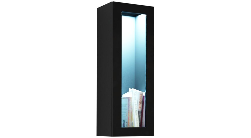 Stylefy VAGO Glas Armoire vitrée 90 cm Noir