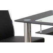 Stylefy Cristal Table salle a manger 150x90x77 Noir
