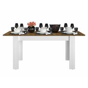 Stylefy Elara Table de salle à manger Chêne Leucade Blanc mat