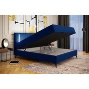 Stylefy Hugette Lit boxspring Velours MONOLITH Bleu 160x200 cm