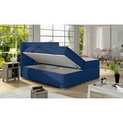 Stylefy Neptune Lit boxspring Bleu Velours KRONOS 140x200 cm