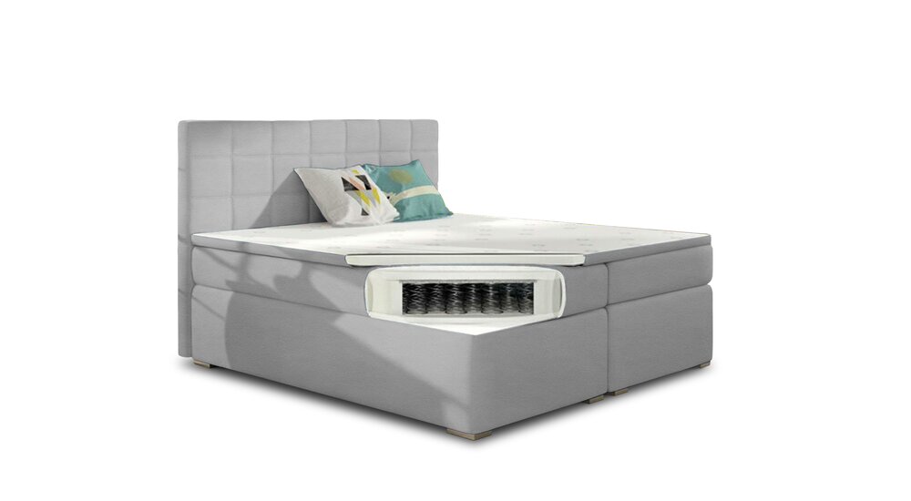Stylefy Neptune Lit boxspring Blanc Cuir synthétique MADRYT 180x200 cm