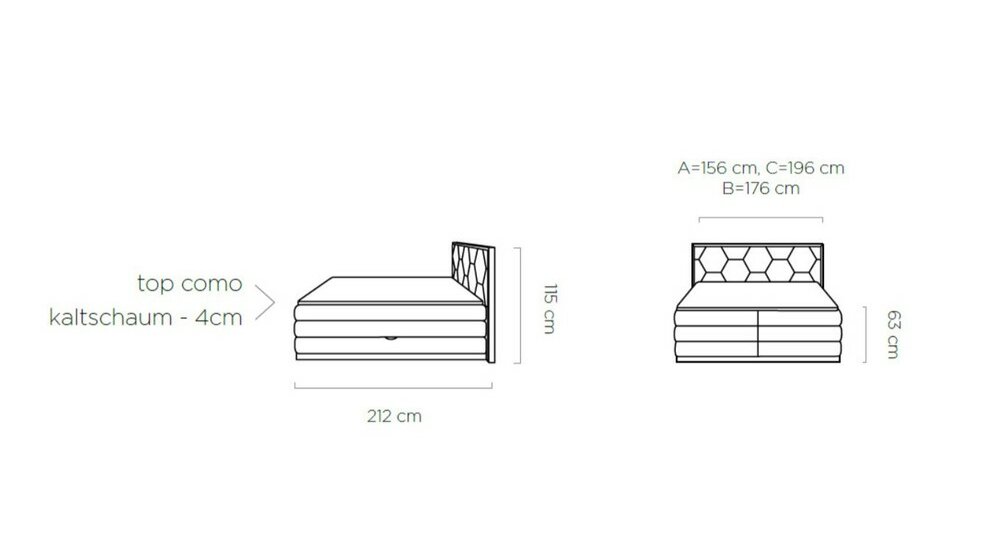 Stylefy Galizia Lit boxspring Cuir synthétique MADRYT Noir 180x200 cm a ressorts bonnell a ressorts bonnell
