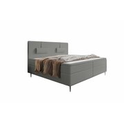 Stylefy Respectable Lit boxspring Gris Cuir synthétique MADRYT 180x200 cm