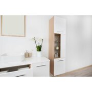 Stylefy Annecy Ensemble de salle de bain Blanc Chêne Sonoma Sans éclairage LED