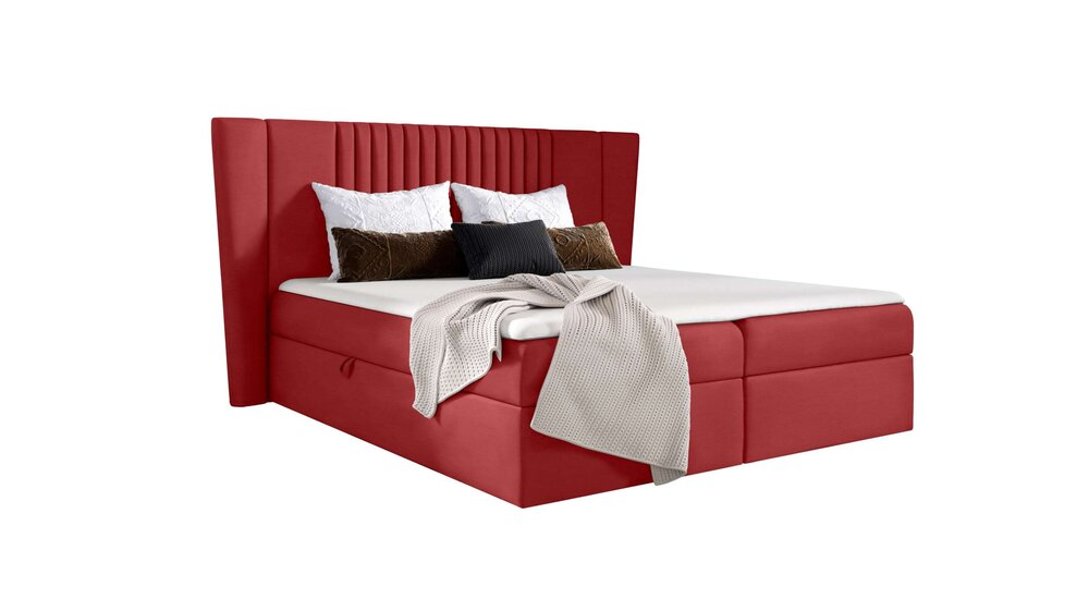 Stylefy Orlando Lit boxspring 120x200 cm Cuir synthétique SOFT Rouge
