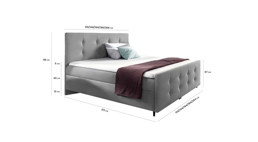 Stylefy Primo Lit boxspring 200x200 cm Cuir synthétique SOFT Rouge
