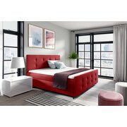 Stylefy Primo Lit boxspring 200x200 cm Cuir synthétique SOFT Rouge