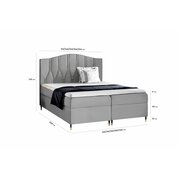 Stylefy Palmira Lit boxspring 160x200 cm Cuir synthétique SOFT Gris