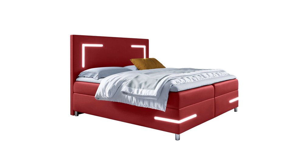 Stylefy Sancho Lit boxspring 120x200 cm Cuir synthétique SOFT Rouge
