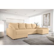 Stylefy Addison Canapé panoramique Cuir synthétique SOFT Champagne