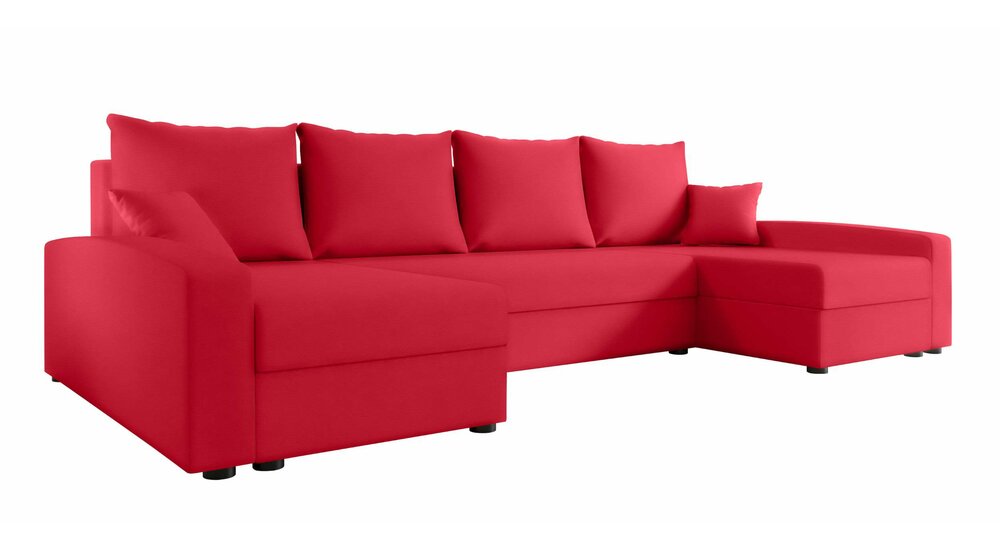 Stylefy Addison Canapé panoramique Cuir synthétique SOFT Rouge