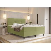 Stylefy Cora Lit boxspring 200x200 cm Cuir synthétique SOFT Vert olive