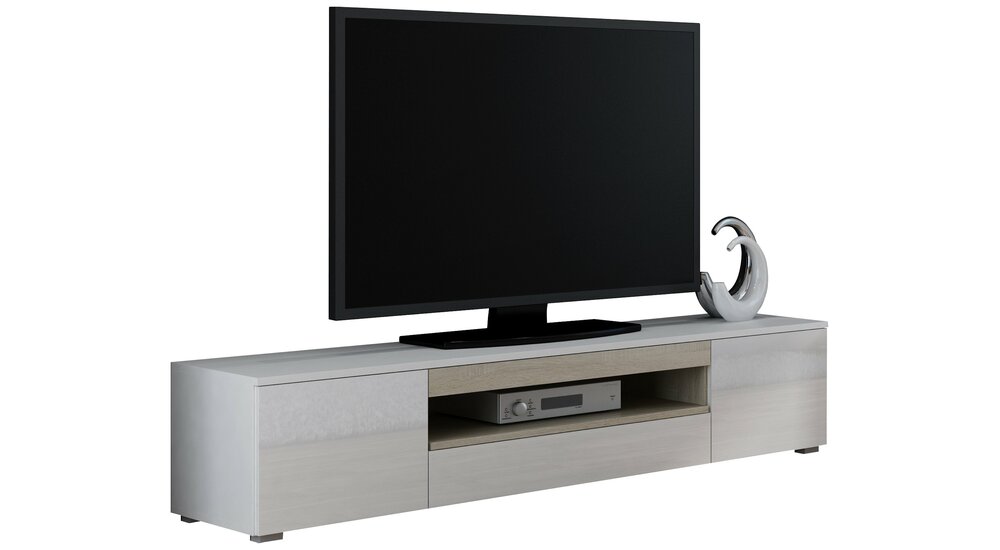 Stylefy Veva Meuble TV 180 cm Blanc | Chene Sonoma