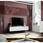 Stylefy FLI T30 Meuble TV 30x160x40 cm Noir Blanc