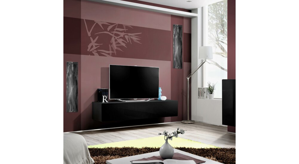 Stylefy FLI T30 Meuble TV 30x160x40 cm Noir