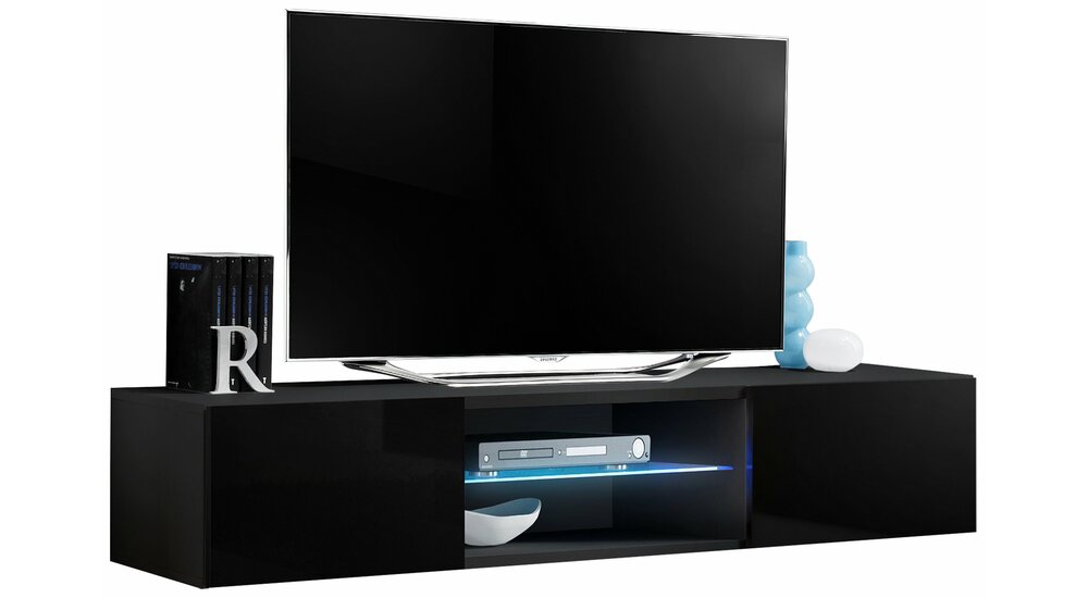 Stylefy FLI T33 Meuble TV 30x160x40 cm Noir
