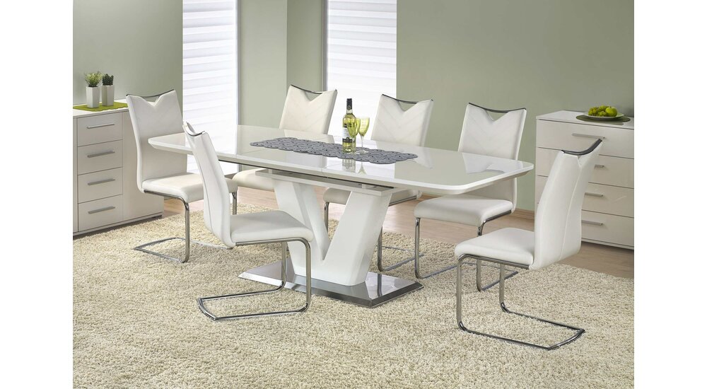 Stylefy Mistral Table de salle a manger extensible Blanc 160-220x90x77 cm