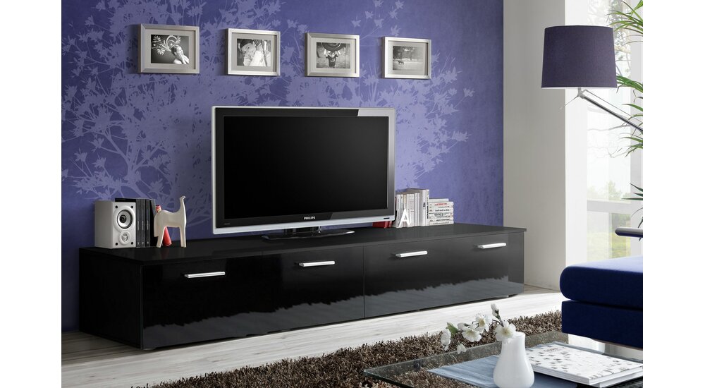 Stylefy DIO Meuble TV 37x200x45 cm Noir