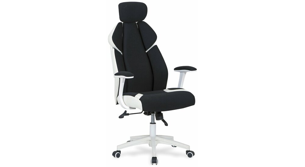 Stylefy Chrono Chaise de bureau 120-128x65x70 Noir Blanc