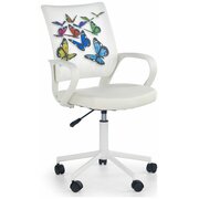 Stylefy Ibis Butterfly Chaise de bureau Blanc Papillon