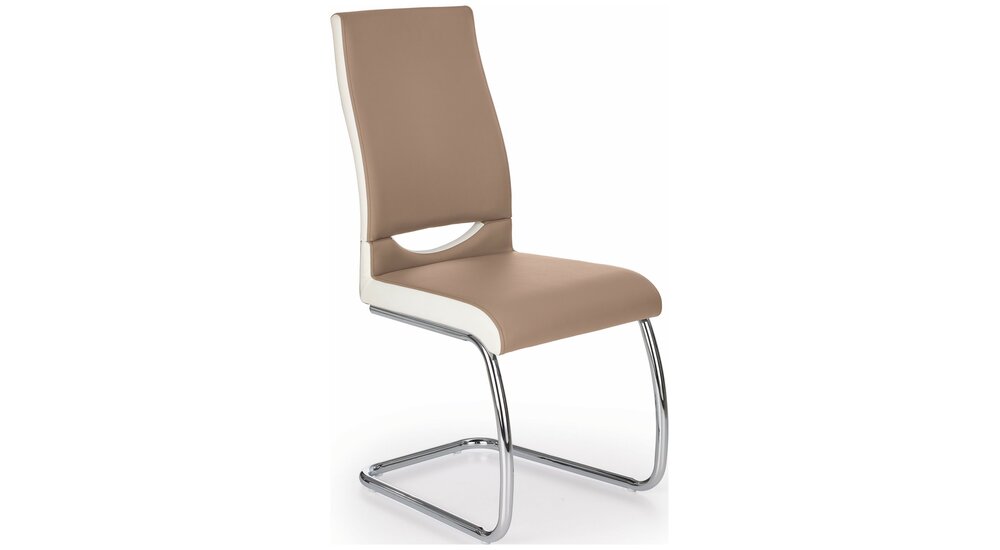 Stylefy K259 Chaise arquée 97x44x59 cm Beige Blanc