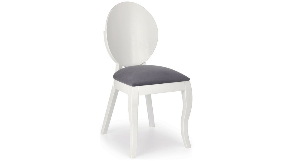 Stylefy Verdi Chaise en bois massif Blanc Gris