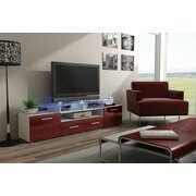 Stylefy Evoro Meuble TV Lowboard 194 cm Blanc Rouge