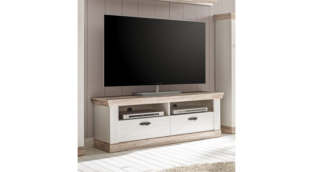Stylefy Samwell meuble TV Pin Blanc | Pin