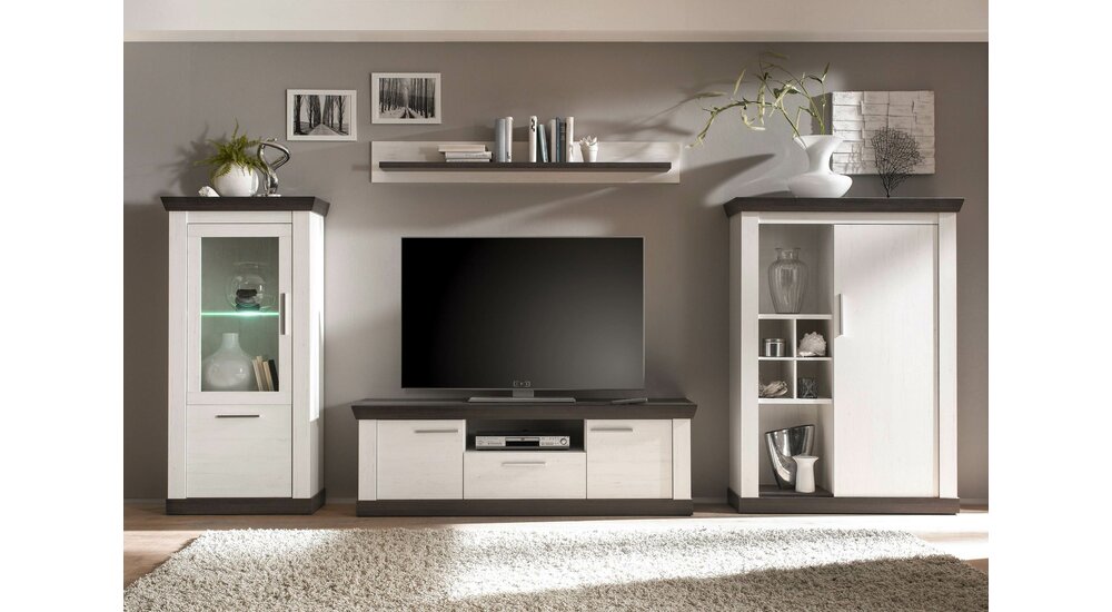 Stylefy Penelopa meuble TV Pin Blanc | Wenge