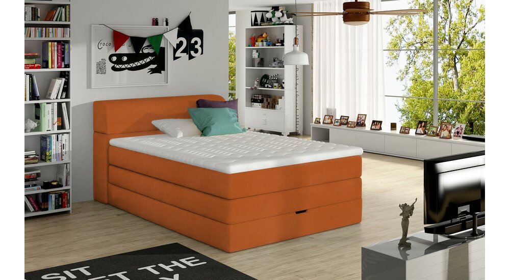 Stylefy Eris Lit boxspring 100x200 cm Orange