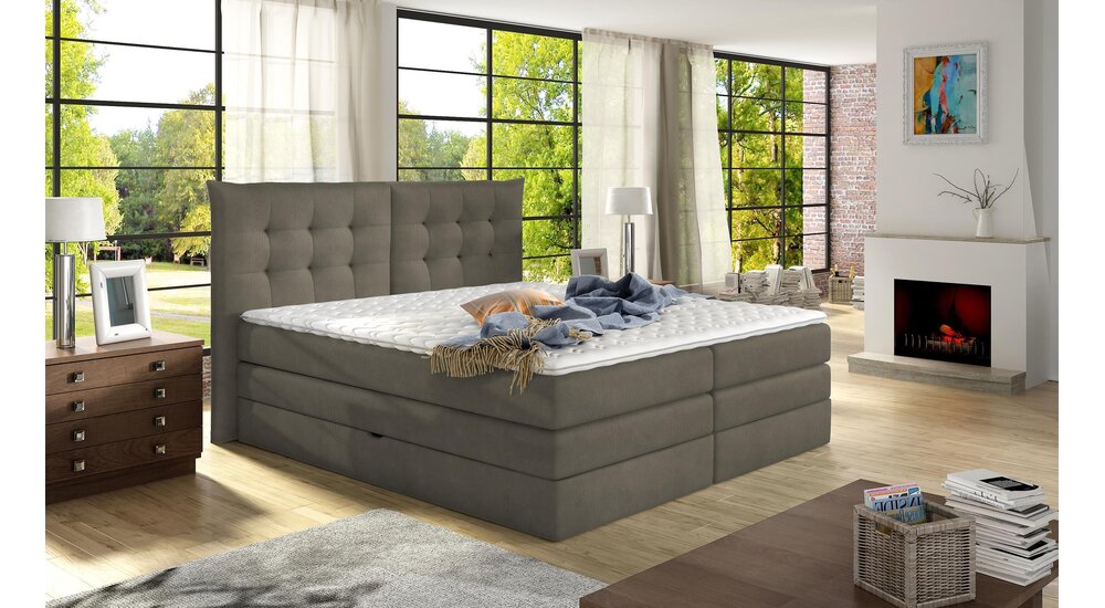 Stylefy Fendy Lit boxspring Taupe 140x200