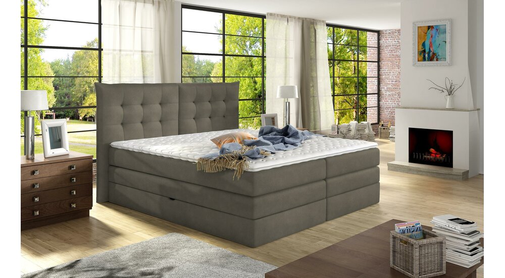Stylefy Fendy Lit boxspring Taupe 180x200