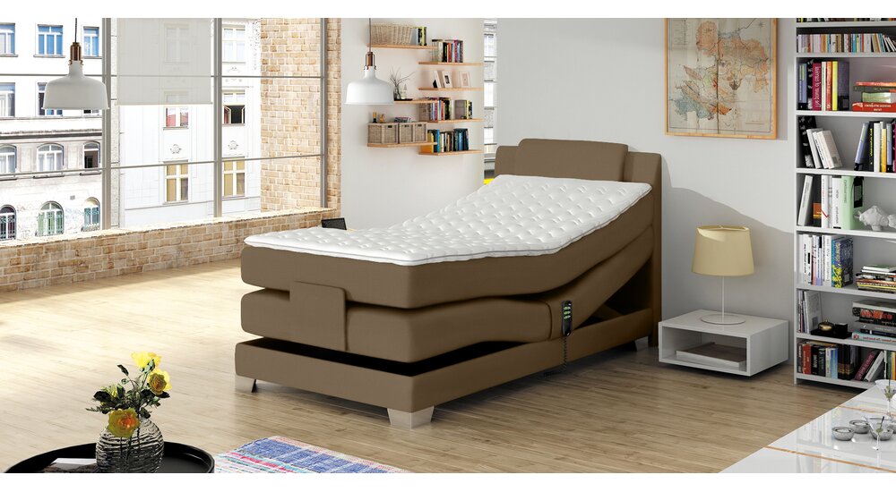 Stylefy Wave Lit boxspring Cappuccino 100x200 cm