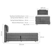 Stylefy Wave Lit boxspring Cappuccino 100x200 cm